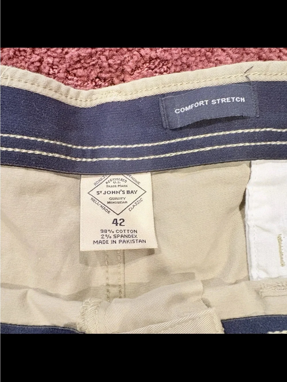 St. John's Bay Khaki Flat-Front Cotton Shorts